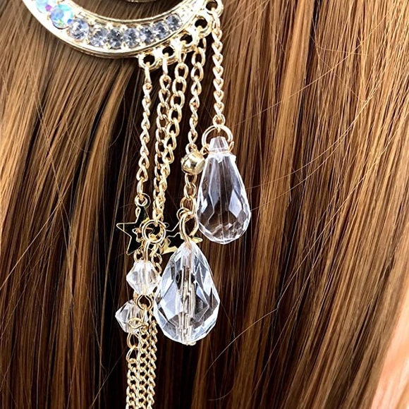 Moon stars crystals hair clips gold silver rose - Picture 13 of 16